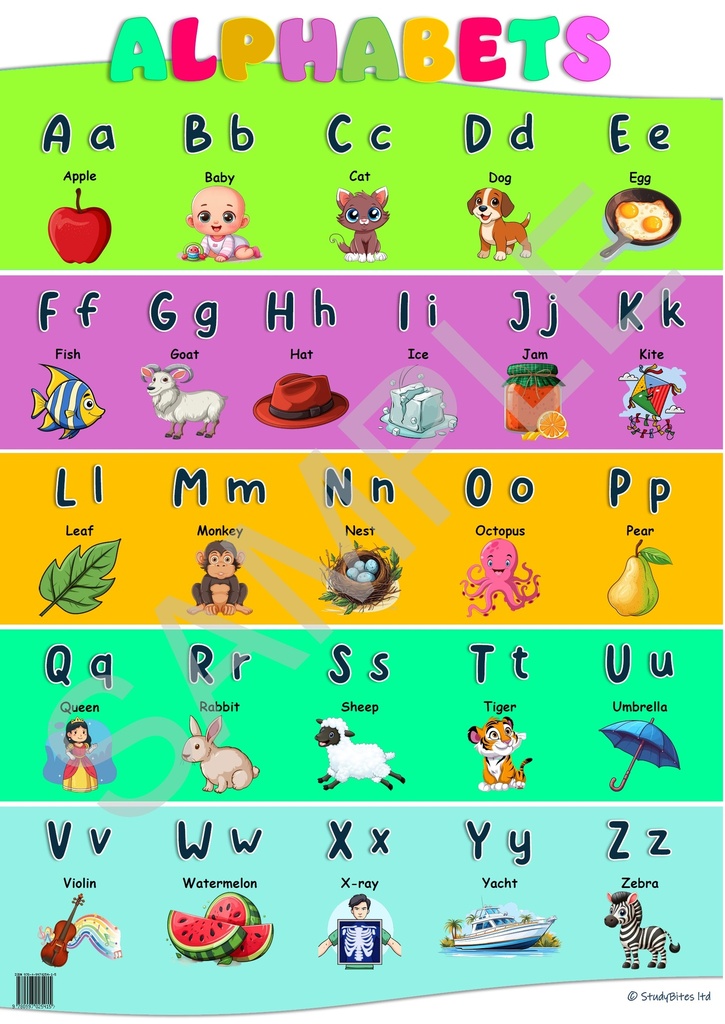 Educational Charts 68 x 48 cm - Alphabet English