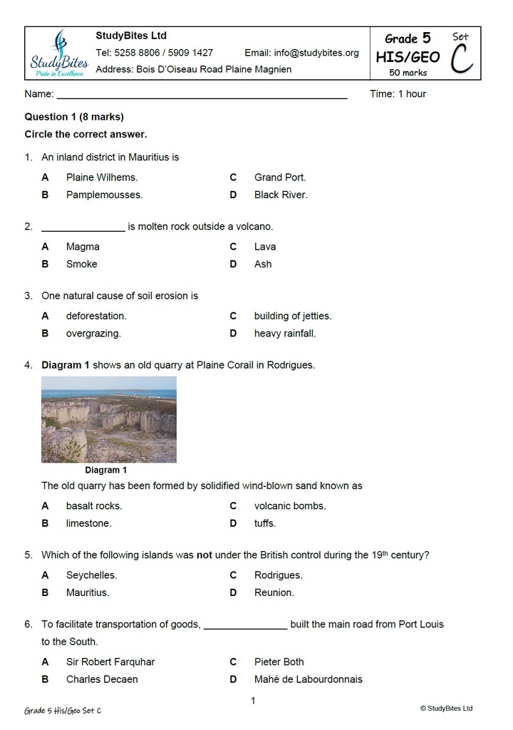 Grade 5 Mock Papers Set C (5 in 1)