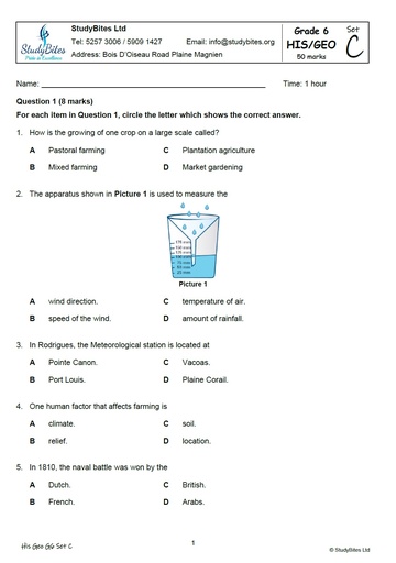 Grade 6 Mock Papers Set C (5 in 1)