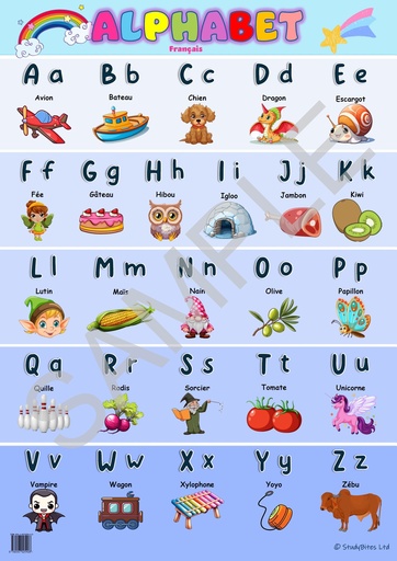 Educational Charts 68 x 48 cm - Alphabet French